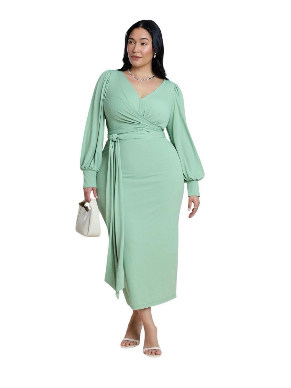 ELOQUII Mint Green Sz 20 Maxi Dress with Balloon Sleeves